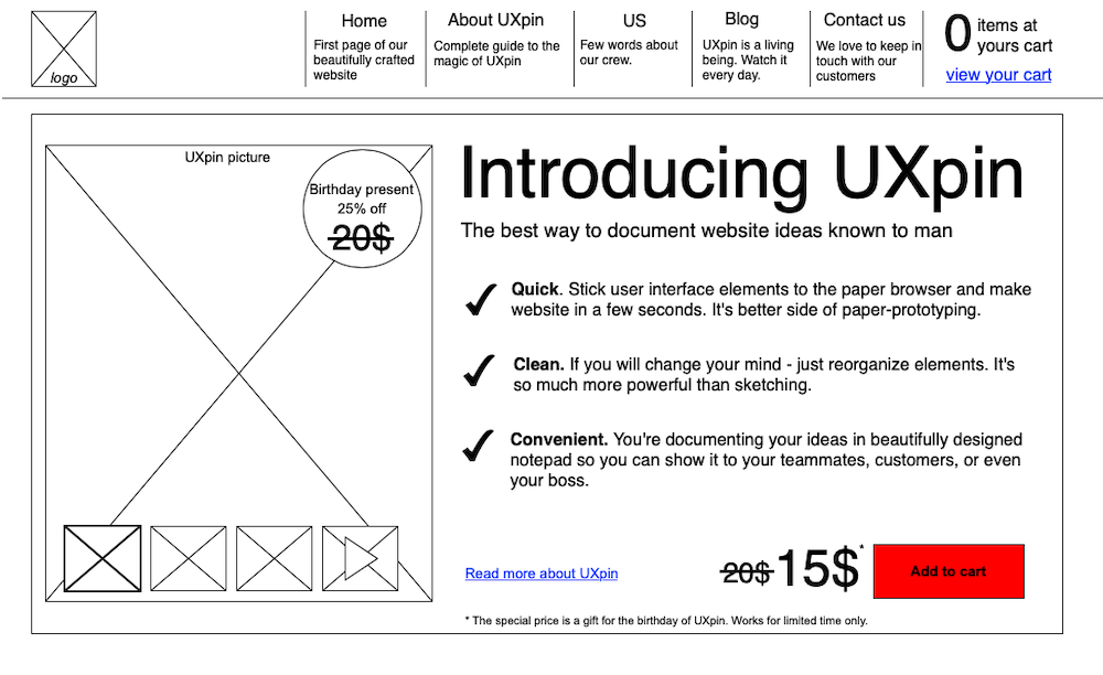 The first UXPin.com website